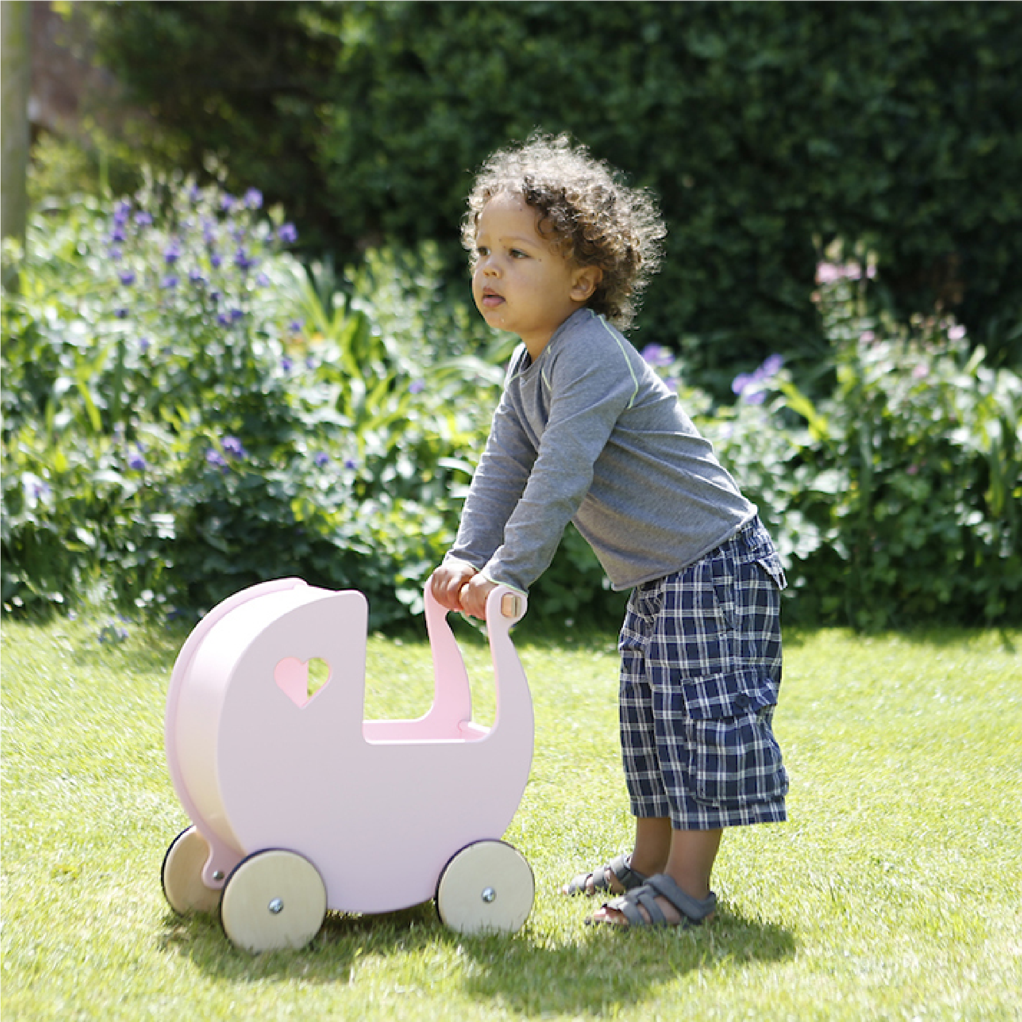 Moover wooden dolls pram hot sale pink