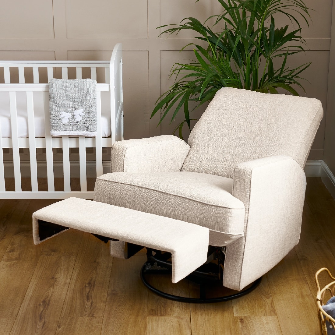 White swivel glider hot sale chair