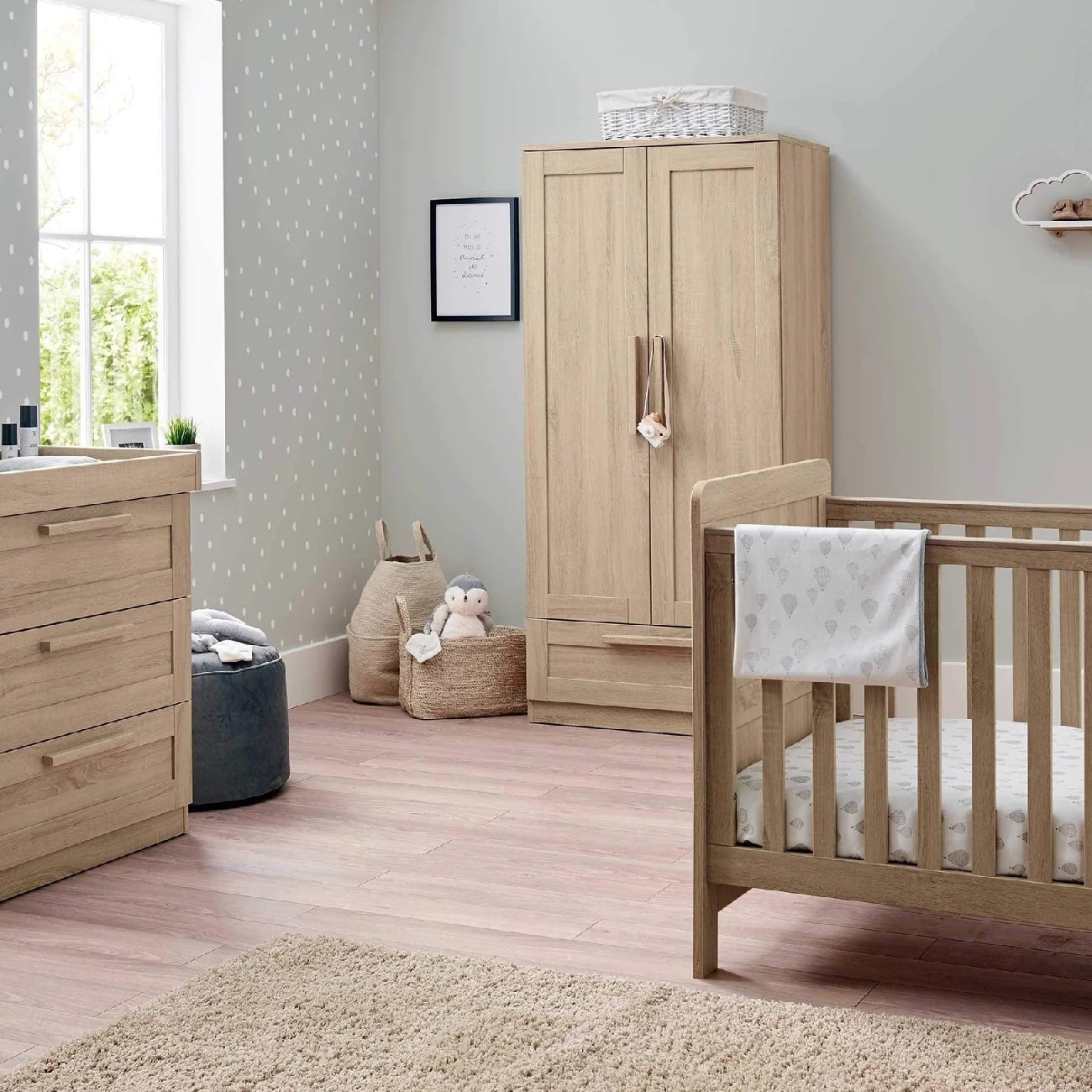 Light oak sale cot bed