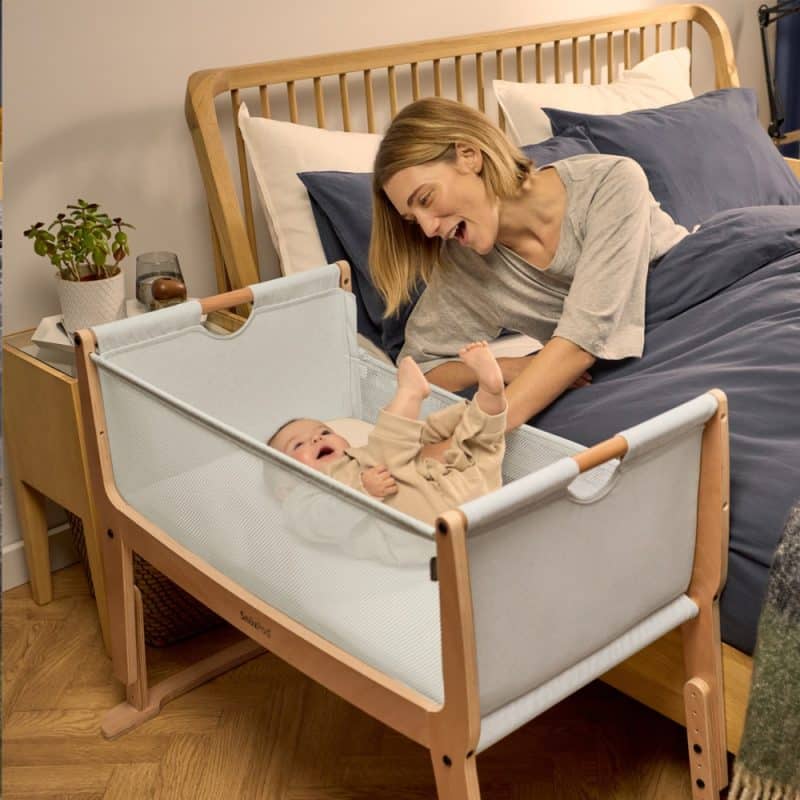 SnuzPod Studio Bedside Crib Stockholm Natural - Baby And Child Store